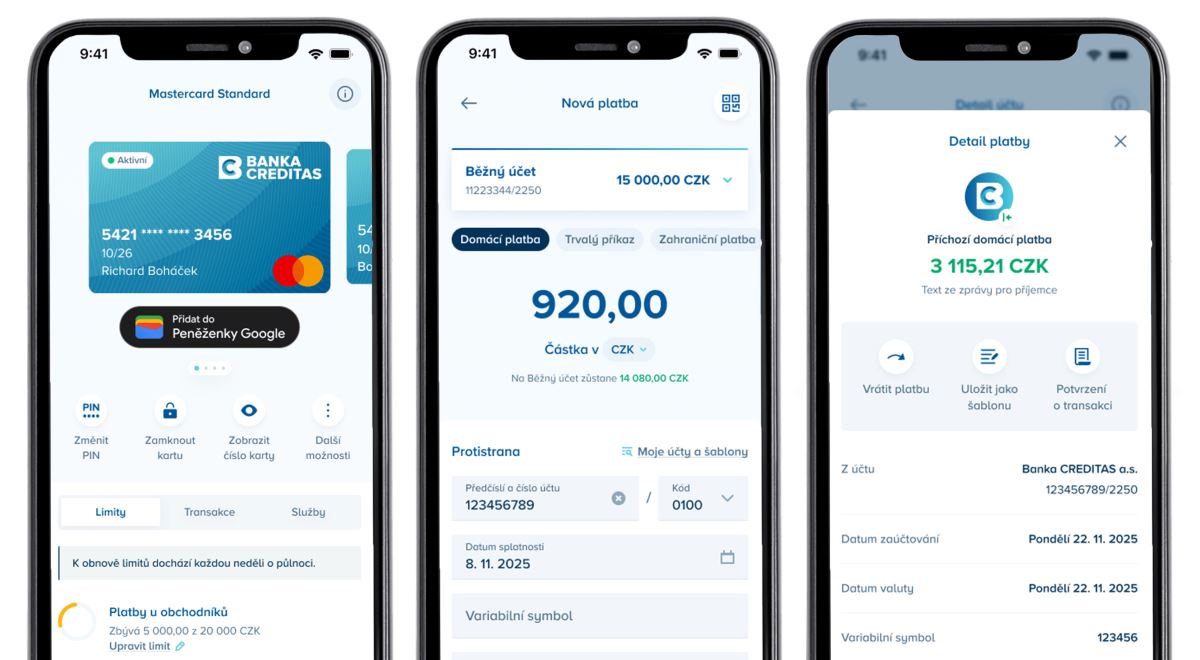 Creditas má nové online bankovnictví a karty pro bývalou Max banku