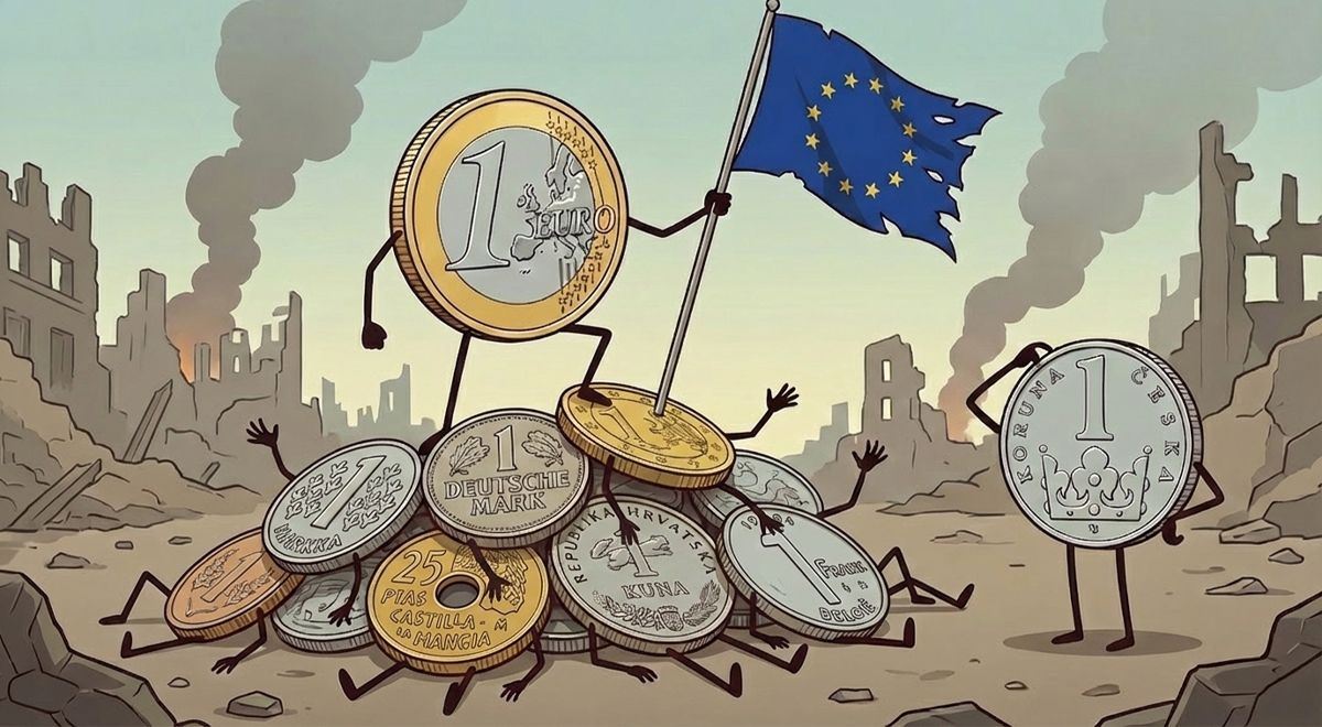 Než skončí česká koruna. Jak si pamatujete měny, které zničilo euro?