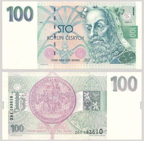 Bankovka 100 Kč z roku 1993