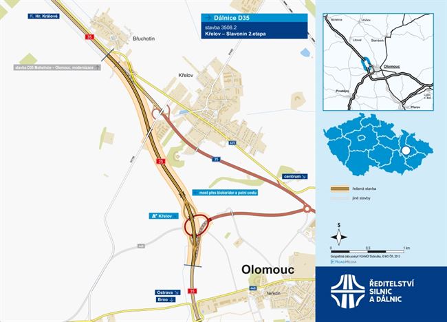 D35 Olomouc Globus kruhový objezd