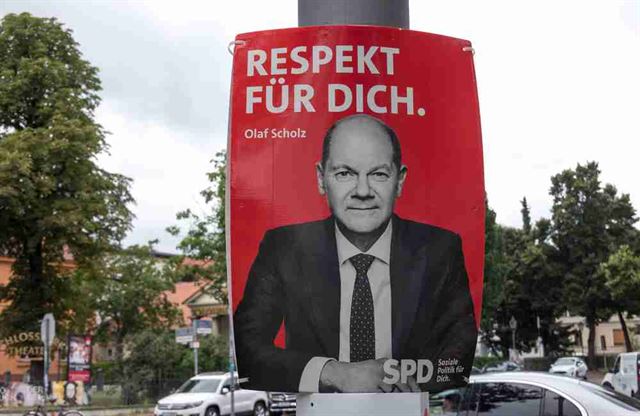 Olaf Scholz v předvolební kampani