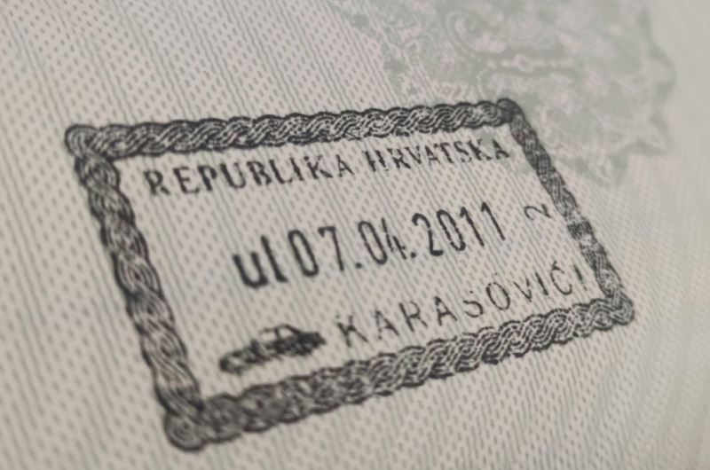 Chorvatské hraniční razítko