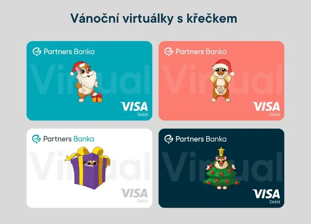 Vánoční karty pro děti Partners Banka