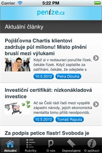 Mobilní aplikace RSS čtečka