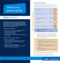 Česká spořitelna kreditní karta - leták