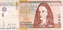 Kolumbijské peso 10000