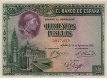 Španělská peseta 500