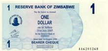 Zimbabwský dolar 1