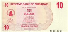 Zimbabwský dolar 10
