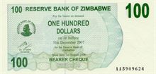 Zimbabwský dolar 100