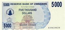 Zimbabwský dolar 5000