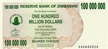 Zimbabwský dolar 100000000