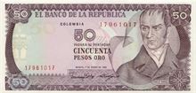 Kolumbijské peso 50