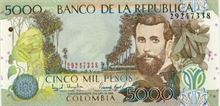 Kolumbijské peso 5000