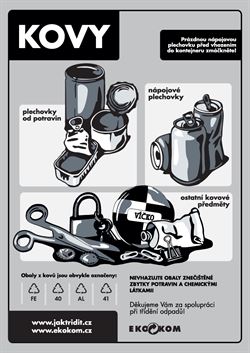 Samolepka na popelnici ku sběru kovu