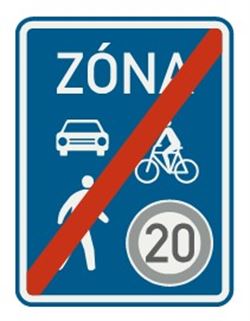 Konec sdílené zóny Dopravní značka IZ 10b