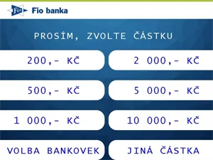 Výběr z bankomatu Fio banky