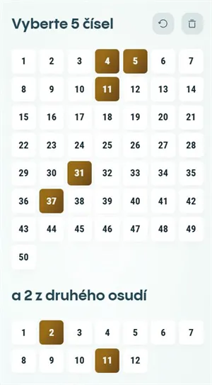 Eurjoackpot, ukázka online sázky