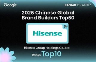 Společnost Hisense se již devátý rok po sobě umístila v první desítce žebříčku Kantar BrandZ Chinese Global Brand Builders 2025