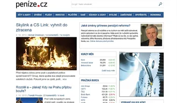 Peníze.cz po redesignu