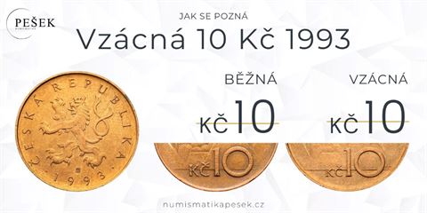 Vzácná desetikoruna 1993