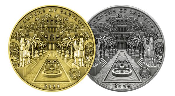 Sedm divů světa – unikátní mince s vyobrazením visutých zahrad královny Semiramis