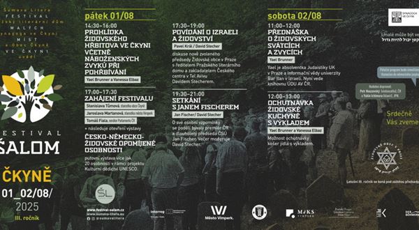 Bývalý premiér a nově zvolený předseda Židovské obce na festivalu Šalom ve Čkyni