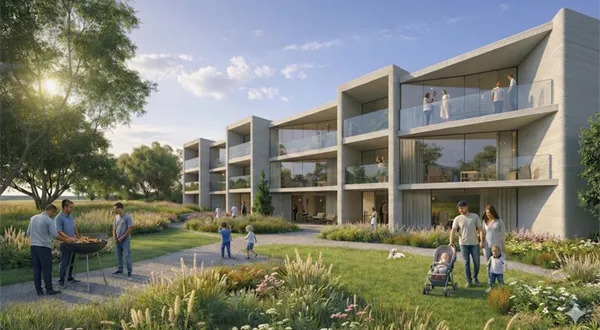 Antracit představuje projekt MEANDRY Výškovice - řadové domy vytvořené pomocí 3D tisku betonu