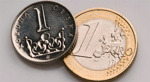 Koruna posílila na desetileté maximum vůči euru