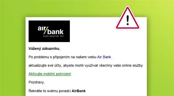 Nový podvodný e-mail míří na klienty Air Bank