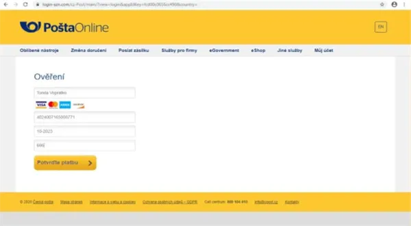 Máte balíček. Pozor na falešnou poštu, chce kartu