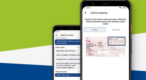 Fio vylepšuje aplikaci, umí i skenování složenek