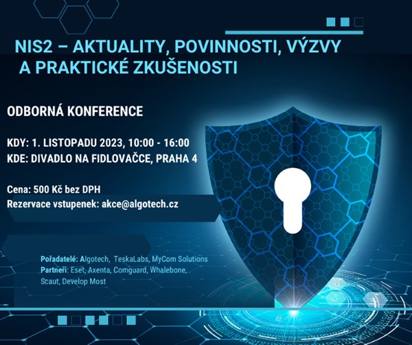 Konference NIS2 - aktuality, výzvy a praktické zkušenosti z implementace evropské směrnice NIS2