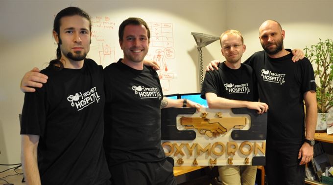 Oxymoron Games. Zleva Jan Beneš, Ondřej Melkus, Roman Pítr, Igor Janečka