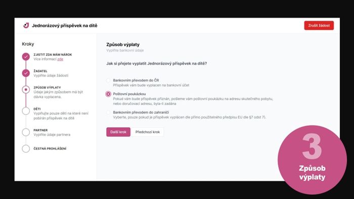 Žádost o jednorázový příspěvek na dítě: způsob výplaty